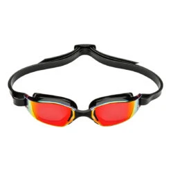 Aquasphere Xceed - Red Titanium Mirror Lens - Aquasphere -Aqua Shop EP3200101LMR XCEED BLACK RED LMR 01FRONT