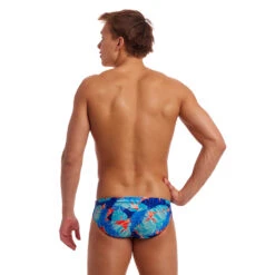 Funky Trunks Lotsa Leaves Mens Seamed Classic Briefs -Aqua Shop FTS025M LOTSA LEAVES 05