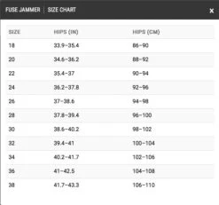 FINIS Fuse Jammer Race Suit -Aqua Shop Fuse Jammer Size Chart