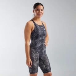 TYR Thresher™ Open Back Swimsuit - Black Akurra