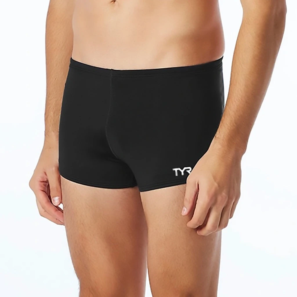 TYR Durafast Elite Mens Black Square Leg Swimsuit 1 TYR Durafast Elite Mens Black Square Leg Swimsuit